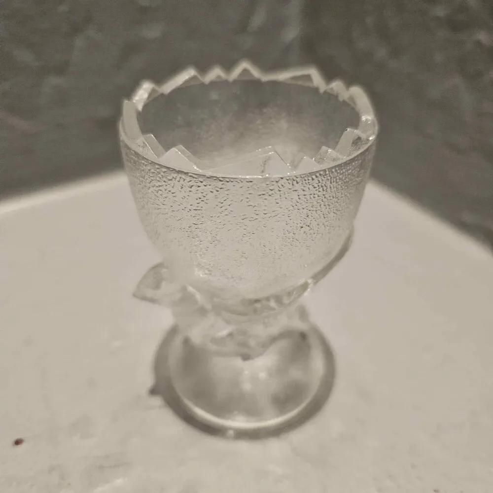 3 Glass Footed Egg Cups Egg Coddler Breakfast Soft Boiled Eggs